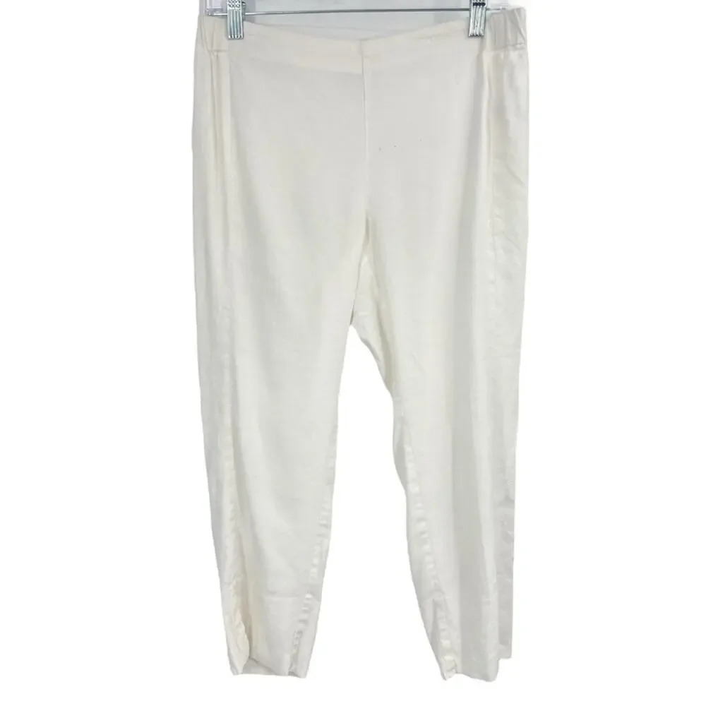 J. Jill Linen‎ Stretch Pull-On Capris White Small Petite